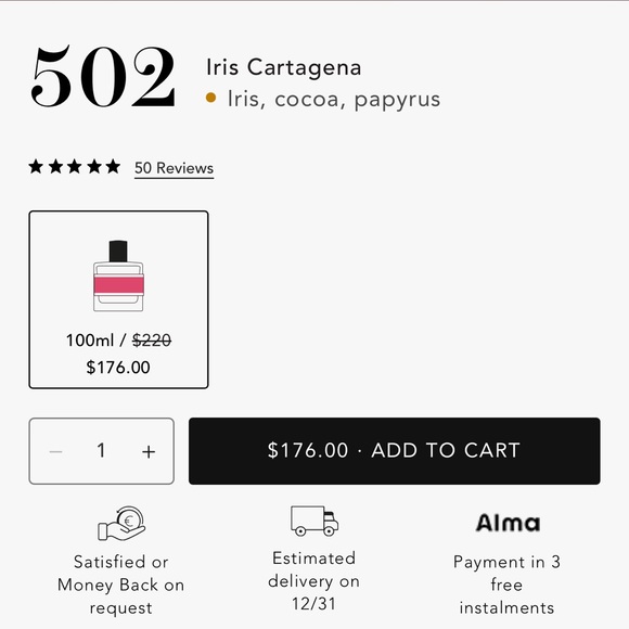 Bon Parfumeur 502 Iris Cartagena Eau De Parfum 15 ML - Picture 2 of 5